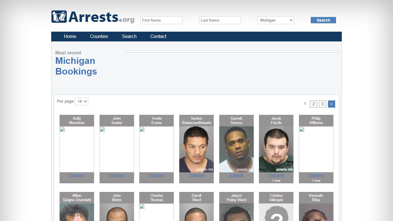 Michigan Arrests and Inmate Search